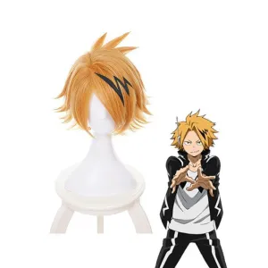 My Hero Academia Denki Kaminari Short blond Cosplay Wigs with Free Headwear