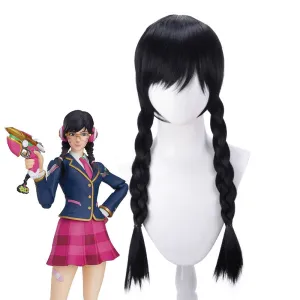Overwatch DVa Hana Song Academy Skin Cosplay Wigs